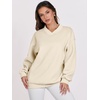 image:imageANRABESS Women Oversized V Neck Fleece Fall SweatshirtsBeige