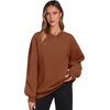 image:imageANRABESS Women Oversized V Neck Fleece Fall SweatshirtsCaramel