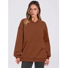 image:imageANRABESS Women Oversized V Neck Fleece Fall SweatshirtsCaramel