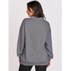 image:imageANRABESS Women Oversized V Neck Fleece Fall SweatshirtsDark Grey