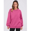 image:imageANRABESS Women Oversized V Neck Fleece Fall SweatshirtsHot Pink