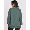 image:imageANRABESS Women Oversized V Neck Fleece Fall SweatshirtsLake Green