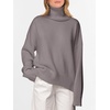 image:imageANRABESS Women Turtleneck Oversized Long Sleeve Knit SweaterPurple Taupe