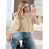 image:imageANRABESS Womens Cable Knit Chunky Cropped Sweaters Long Sleeve Fall OutfitsBeige