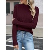 image:imageANRABESS Womens Cable Knit Mock Neck Long Sleeve SweatersDark Red