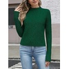 image:imageANRABESS Womens Cable Knit Mock Neck Long Sleeve SweatersForest Green