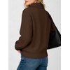 image:imageANRABESS Womens Cable Knit Quarter Zip Collared Sweaters Fall OutfitsCoffee