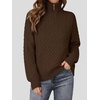 image:imageANRABESS Womens Cable Knit Quarter Zip Collared Sweaters Fall OutfitsCoffee