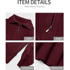 image:imageANRABESS Womens Cable Knit Quarter Zip Collared Sweaters Fall OutfitsDark Red