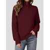 image:imageANRABESS Womens Cable Knit Quarter Zip Collared Sweaters Fall OutfitsDark Red