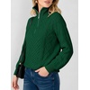 image:imageANRABESS Womens Cable Knit Quarter Zip Collared Sweaters Fall OutfitsGreen