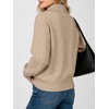 image:imageANRABESS Womens Cable Knit Quarter Zip Collared Sweaters Fall OutfitsTan