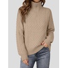 image:imageANRABESS Womens Cable Knit Quarter Zip Collared Sweaters Fall OutfitsTan