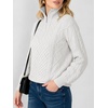 image:imageANRABESS Womens Cable Knit Quarter Zip Collared Sweaters Fall OutfitsWhite