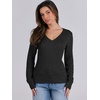 image:imageANRABESS Womens Cable Knit V Neck Fitted SweatersBlack