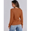 image:imageANRABESS Womens Cable Knit V Neck Fitted SweatersBurnt Orange