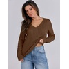 image:imageANRABESS Womens Cable Knit V Neck Fitted SweatersCoffee