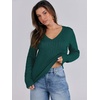 image:imageANRABESS Womens Cable Knit V Neck Fitted SweatersDeep Green