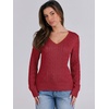 image:imageANRABESS Womens Cable Knit V Neck Fitted SweatersRed