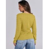 image:imageANRABESS Womens Cable Knit V Neck Fitted SweatersYellow