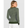 image:imageANRABESS Womens Fall Long Sleeve Striped Crochet Sweaters TopGreen White
