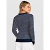 image:imageANRABESS Womens Fall Long Sleeve Striped Crochet Sweaters TopNavy Blue White