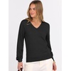 image:imageANRABESS Womens Fall Long Sleeve V Neck Lightweight Sweaters TopBlack