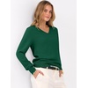 image:imageANRABESS Womens Fall Long Sleeve V Neck Lightweight Sweaters TopDark Forest Green