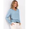 image:imageANRABESS Womens Fall Long Sleeve V Neck Lightweight Sweaters TopLight Blue