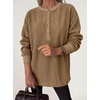 image:imageANRABESS Womens Fleece Pullover Sherpa Fuzzy Button Up SweatshirtsKhaki