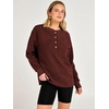 image:imageANRABESS Womens Fleece Pullover Sherpa Fuzzy Button Up SweatshirtsWine Red
