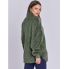 image:imageANRABESS Womens Fuzzy Sherpa Pullover Fleece Quarter Zip SweatshirtArmy Green