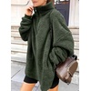 image:imageANRABESS Womens Fuzzy Sherpa Pullover Fleece Quarter Zip SweatshirtArmy Green