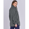 image:imageANRABESS Womens Fuzzy Sherpa Pullover Fleece Quarter Zip SweatshirtDeep Grey