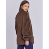 image:imageANRABESS Womens Fuzzy Sherpa Pullover Fleece Quarter Zip SweatshirtRed Brown