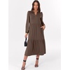 image:imageANRABESS Womens Long Sleeve Fall Flowy Boho Maxi DressesBrown