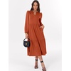 image:imageANRABESS Womens Long Sleeve Fall Flowy Boho Maxi DressesRust Red