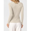image:imageANRABESS Womens Long Sleeve Scalloped Scoop Neck Ribbed Fall SweaterBeige