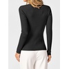 image:imageANRABESS Womens Long Sleeve Scalloped Scoop Neck Ribbed Fall SweaterBlack