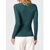 image:imageANRABESS Womens Long Sleeve Scalloped Scoop Neck Ribbed Fall SweaterDark Green