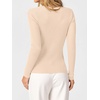 image:imageANRABESS Womens Long Sleeve Scalloped Scoop Neck Ribbed Fall SweaterParchment