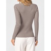 image:imageANRABESS Womens Long Sleeve Scalloped Scoop Neck Ribbed Fall SweaterPurple Taupe