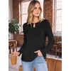 image:imageANRABESS Womens Long Sleeve Shirts Ribbed Knit Fall TopsBlack