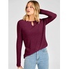 image:imageANRABESS Womens Long Sleeve Shirts Ribbed Knit Fall TopsBurgundy