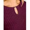image:imageANRABESS Womens Long Sleeve Shirts Ribbed Knit Fall TopsBurgundy