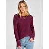 image:imageANRABESS Womens Long Sleeve Shirts Ribbed Knit Fall TopsBurgundy