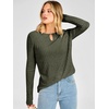 image:imageANRABESS Womens Long Sleeve Shirts Ribbed Knit Fall TopsGreen