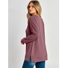 image:imageANRABESS Womens Long Sleeve Shirts Waffle Knit Tunic TopMauve