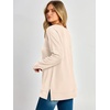 image:imageANRABESS Womens Long Sleeve Shirts Waffle Knit Tunic TopParchment