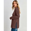 image:imageANRABESS Womens Long Sleeve Shirts Waffle Knit Tunic TopRed Brown